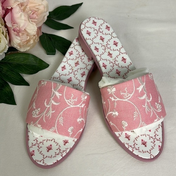 Hill House Summer Slide in Pink Embroidery Size 11.5/41.5 New in Box - Picture 2 of 5